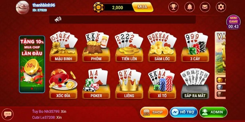 Game bài Sunwin với hệ thống trò chơi đa dạng kết hợp cùng lối chơi quen thuộc